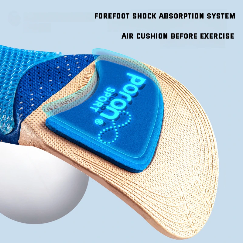 Sport Silicone Insoles for Shoes Men Women Arch Support Orthopedic Insoles for Shock-absorbing Baskets Running Shoe Soles 1 Pair