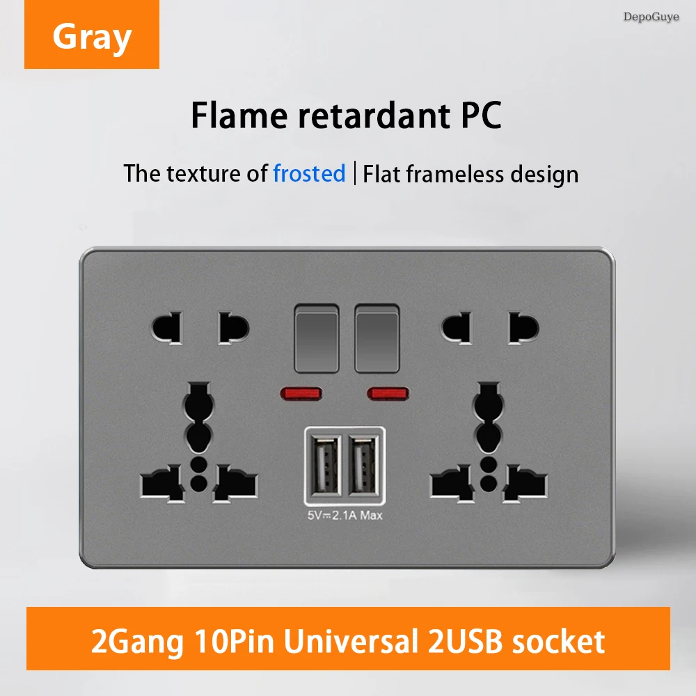 Variant: 2Gang 10Pin AA Gray