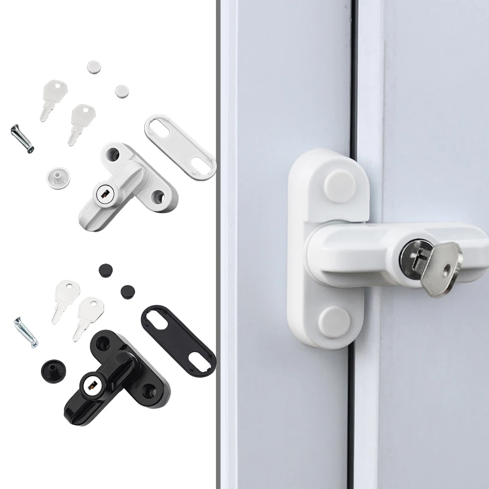 BBBBBAluminumAlloySafety Locks UPVC Door Sash Jammer Security Restrictor Lock T-lock Flat Open Doors Windows Locks With Key