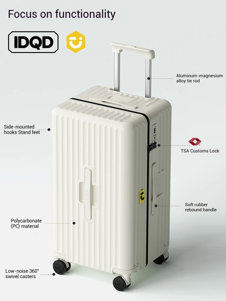 Large Capacity Travel Luggage Aluminum frame Suitcase Trolley Case 22/26/28 inch Travel Suitcase with Cup Holder Boarding Case