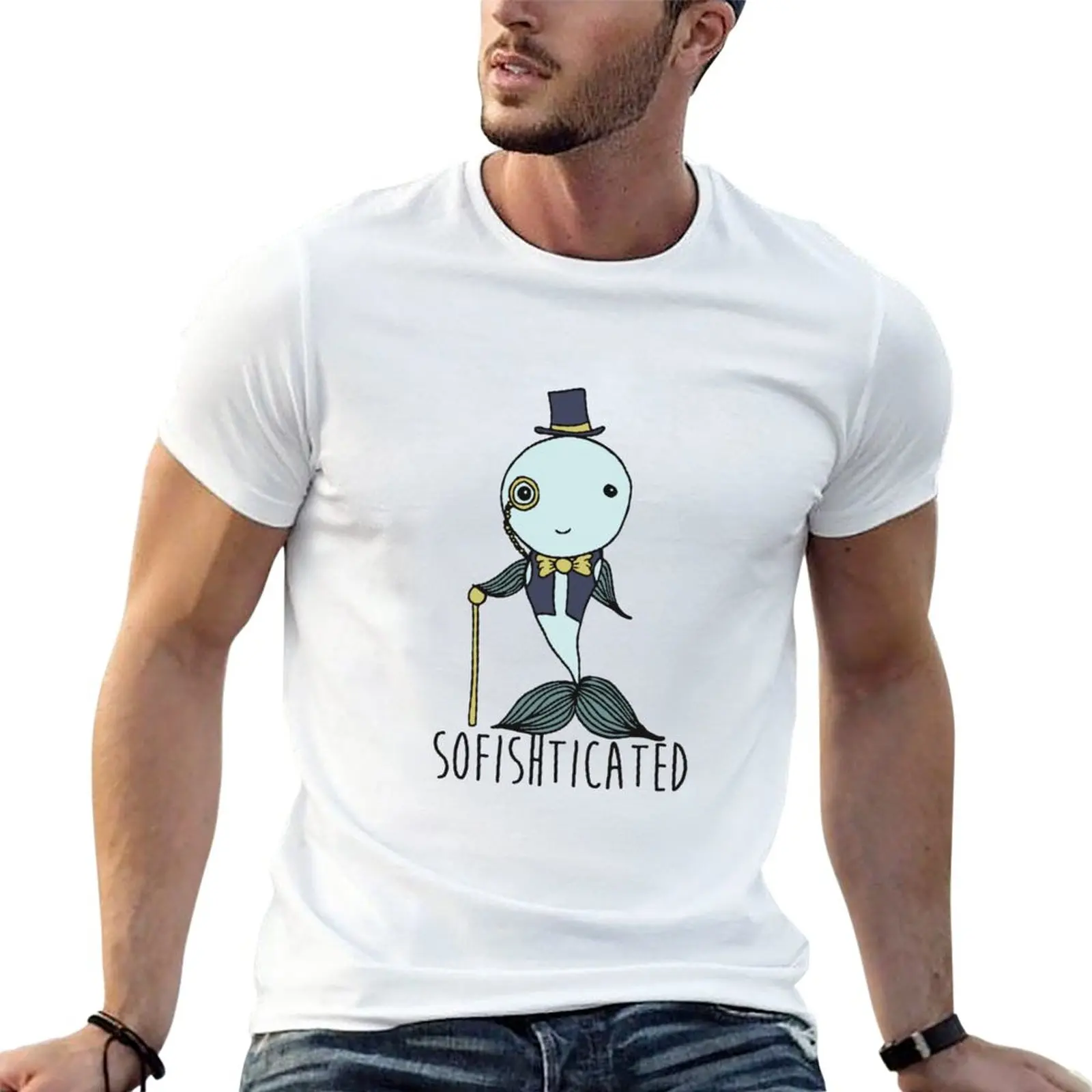 New SOFISHTICATED IS A SOPHISTICATED FISH T-Shirt plus size tops tops sports fan t-shirts plain white t shirts men