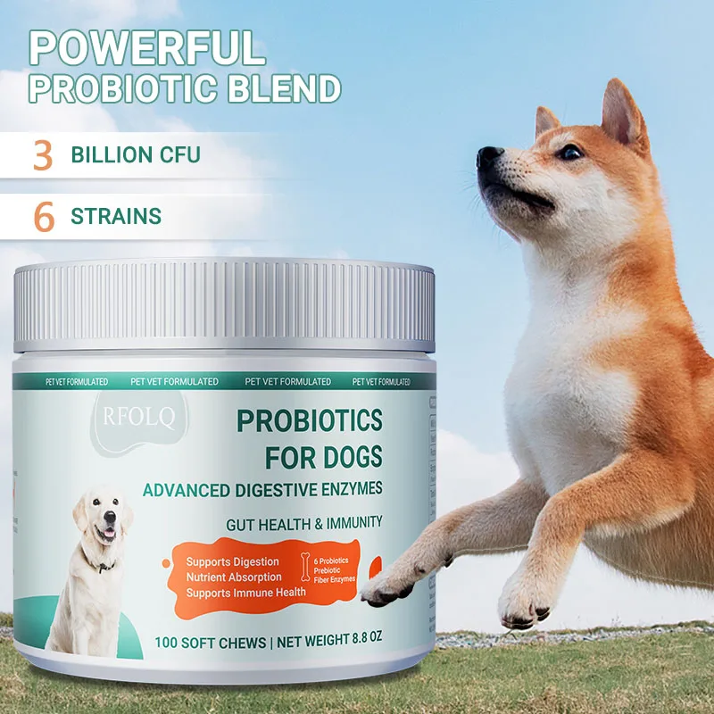 

Probiotics for Dogs - Support Gut Health, Itchy Skin, Allergies, Immunity, Yeast Balance, Reduce Diarrhea and Flatulence