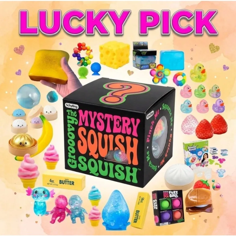 

Groovy Mystery Squish Blind Box - Lucky Pick Random Squeeze Toy, Sensory Stress Relief Fidget Toy For Anxiety, Soft Slow-Rising Squishy Surprise Box, Party Favor/Stocking Stuffer/Christmas Gift For Kids Teens Adults