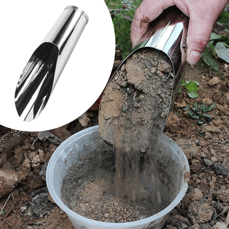 Bonsai Soil Scoop Metal 3 Pcs Set ,Stainless Steel Garden Hand Soil Scooper, Professional Bonsai Tool Kit