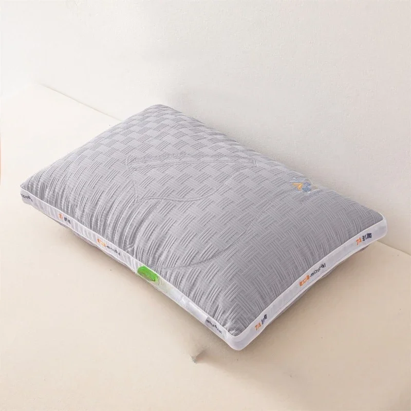 2025 new solid color antibacterial pillow household cervical spine care to help sleep student dormitory single pillow