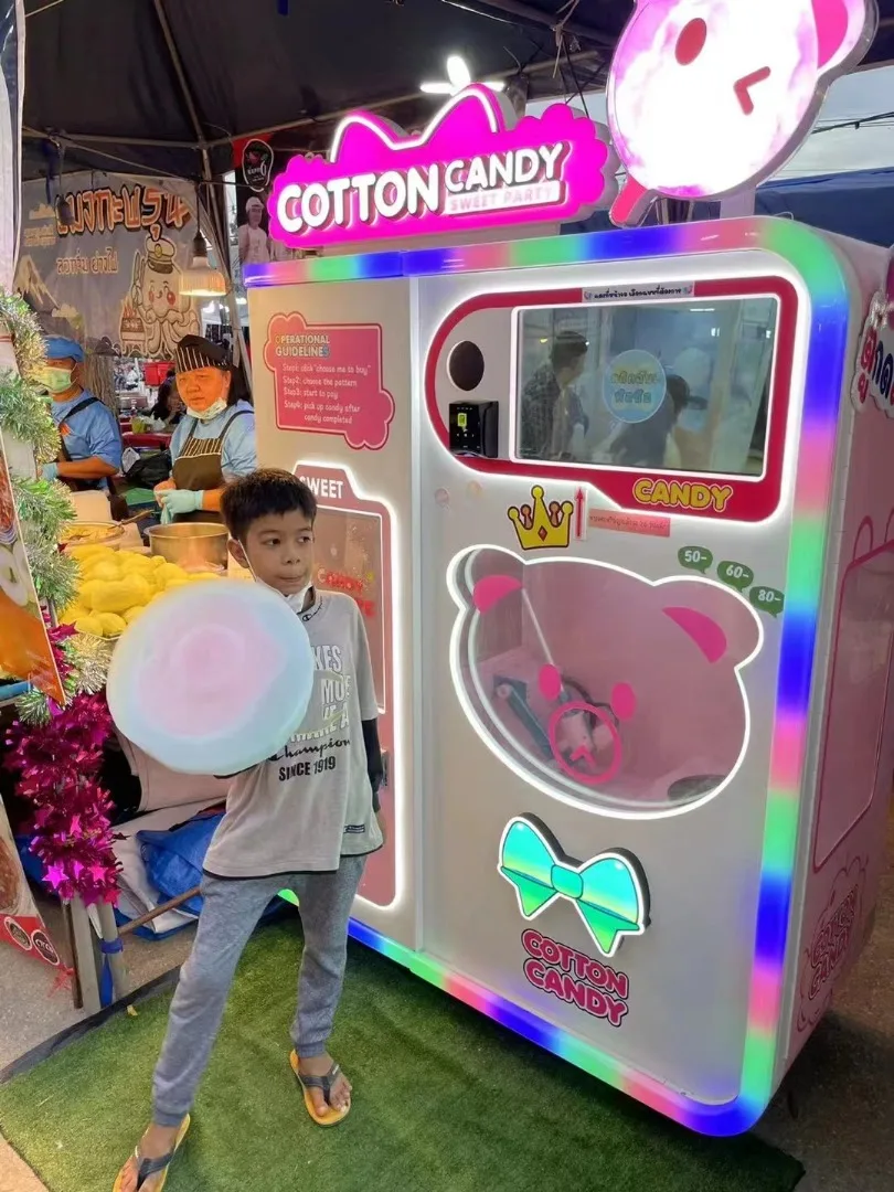 

2025 Cotton Candy Vending Machine Cotton Candy Maker Intelligent Coin Credit Card Payment System Touch Screenx