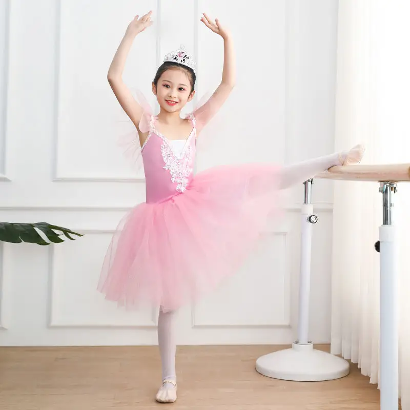 Ruoru Girl Ballet Tutu Dress Professional Kids Dancing Party Dress Performance Ballerina Costume Princess Girl Dress body