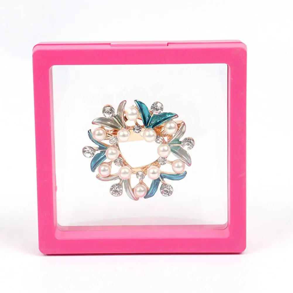 3d Drijvende Effect Vitrine Draagbare Dubbelzijdige Zeeschelp Sieraden Vitrine Voor Badges Accessoires Compact Voor 3d