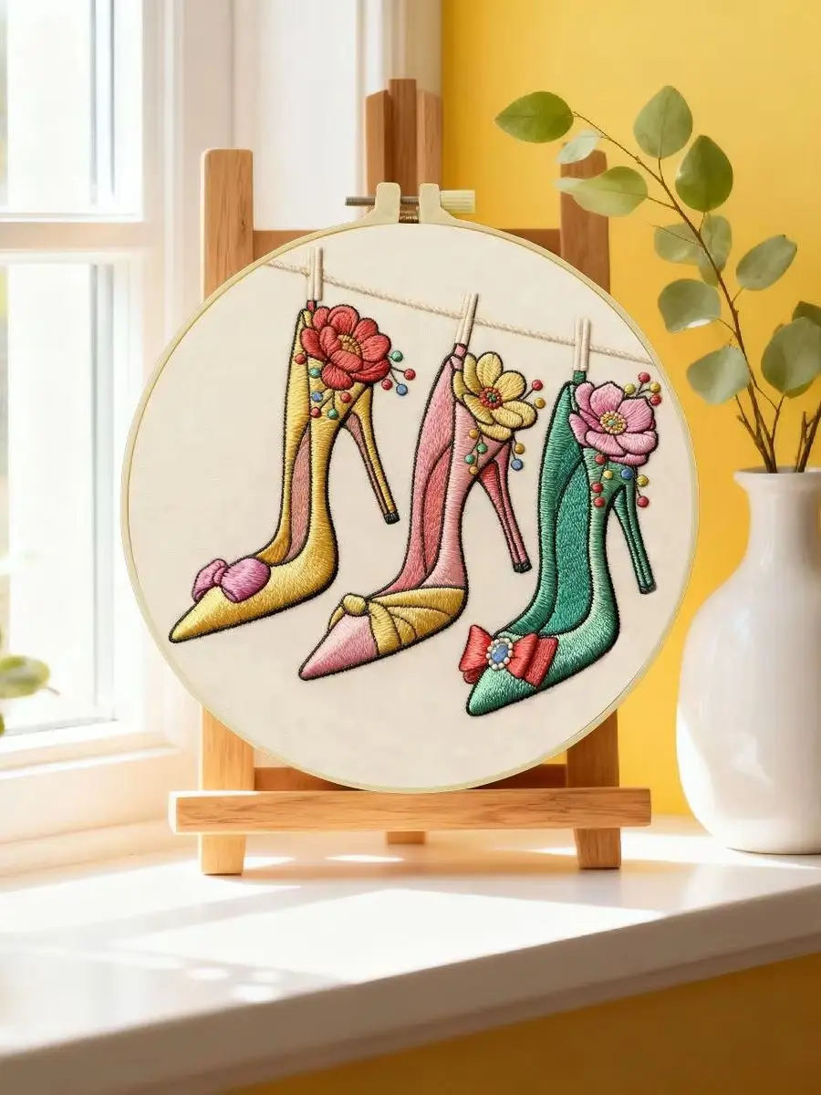 1 Stück 20X20CM/15X15CM 7,87/6,3 Zoll Meeresblick Stickerei Starter-Kit DIY-Kit Stickerei-Set für Anfänger – Detail 6