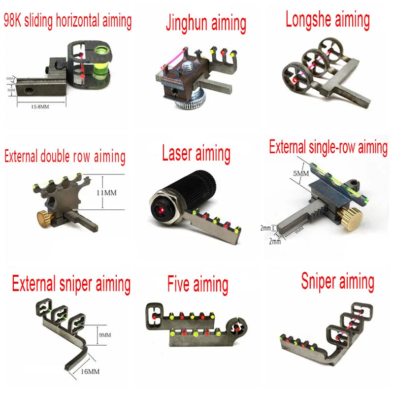 Slingshot Accessories 1 Set of Slingshot Sights Horizontal Aiming / Five Aiming / Sniping Aiming for Different Slingshots