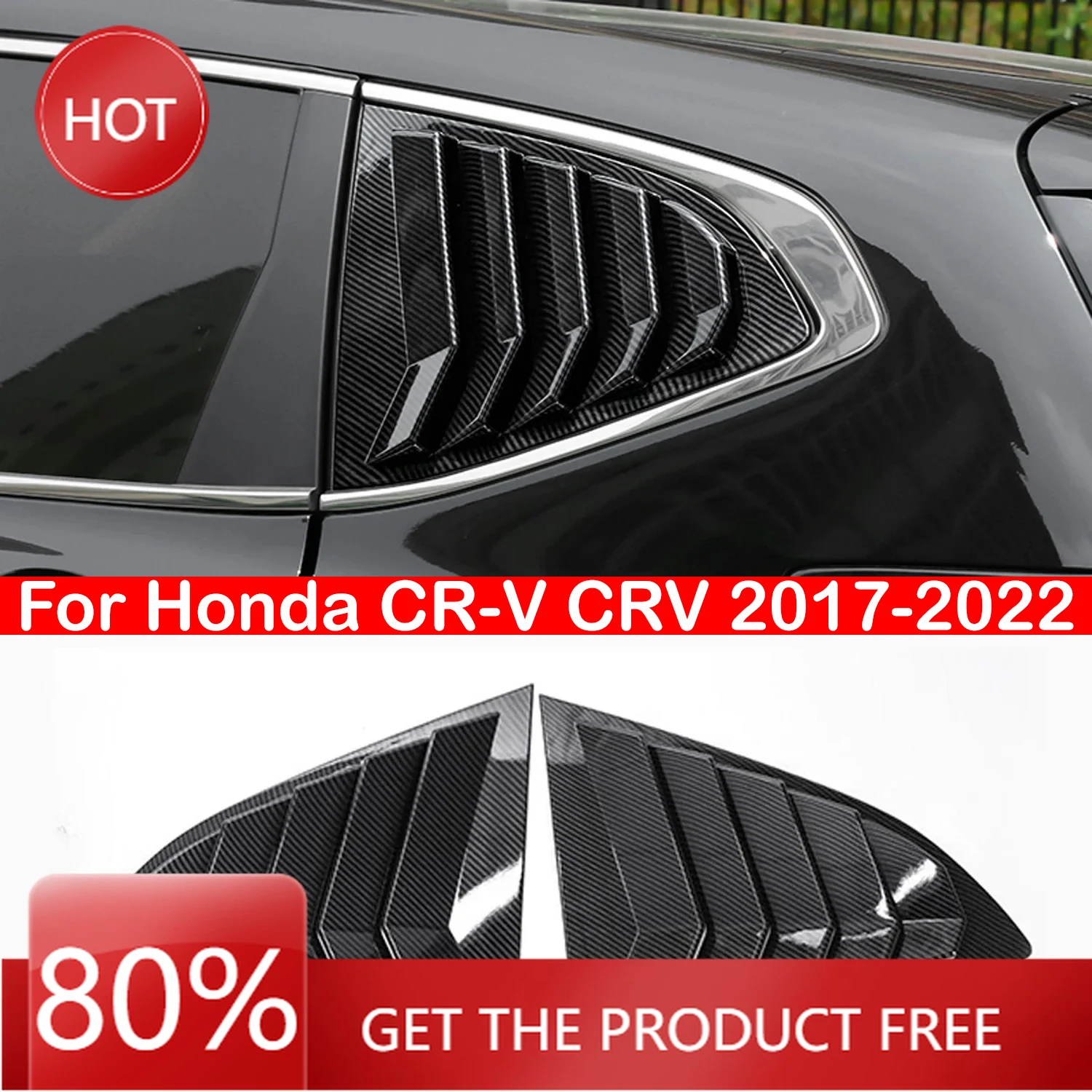 Cubiertas de espejo para Honda CR-V CRV 2017-2022, cubierta de persiana lateral para ventana trasera de coche, pegatina embellecedora, pala de ventilación ABS de fibra de carbono Ac