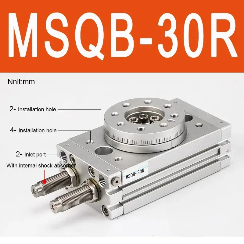 MSQB Pneumatische roterende actuator 190 °   Verstelbare zwenkrotatie voor industriële automatisering, machinesarmen