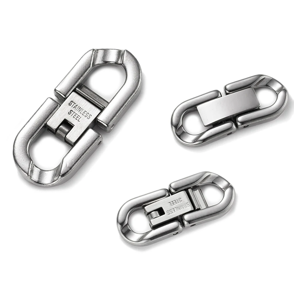 2pcs Stainless Steel Clasps Cuban Closure Chain Buckle Connectors For DIY Bracelet Necklace Jewelry Making Supplies Accessories