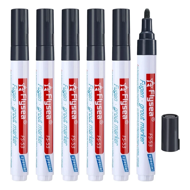 

Flysea 6 Pcs Tile Pen Wall Grout Restorer Pen Repair Marker Grout Filler Pen For Restoring Tile Grout Wall Floor Bathrooms