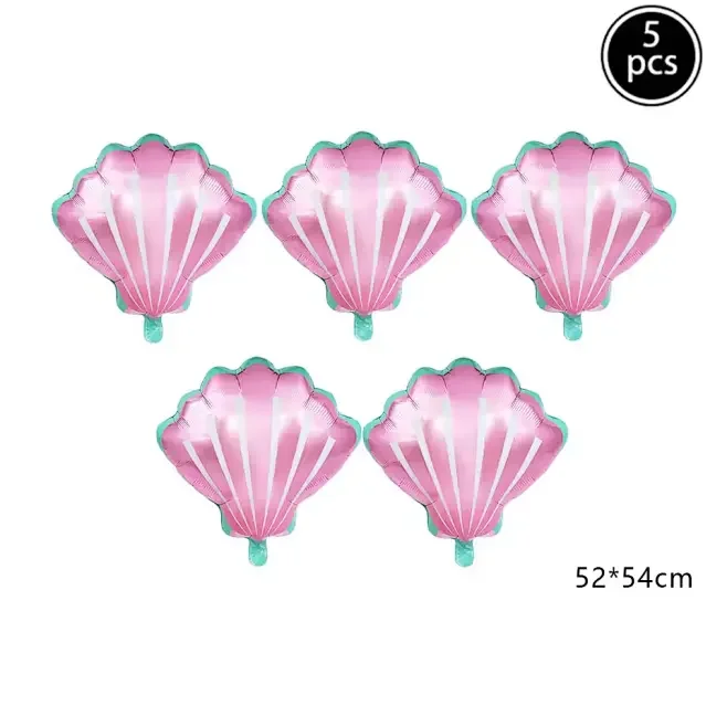 5 teile/satz Meerjungfrau Schwanz Muscheln Luftballons Unter die Tiefsee Meerjungfrau Thema Party Dekorationen Baby Dusche Mädchen Geburtstag Party Gefälligkeiten – Detail 10