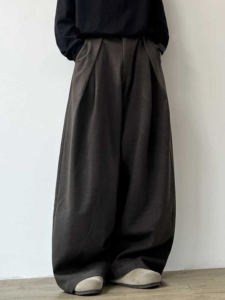 

Ретро-брюки свободного кроя с широкими штанинами для мужчин и женщин, осенне-зимние, прямые, утепленные, шерстяные, струящиеся, длинные, модные, прямого кроя...