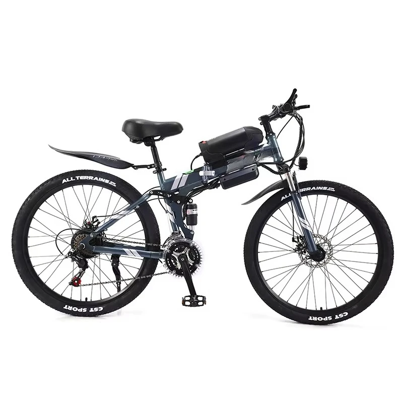 QQA The Hottest and Best Electric Bike 36V 10AH Battery 26 Inch 21 Speed Steel Electric Foldable Bike Range Power 30-45 Km