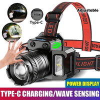 Powerful LED Headlamp Motion Sensor Headlight 18650 Rechargeable COB Head Flashlights High Power Head Lamp Fishing Headlight