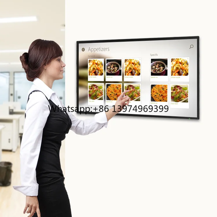 21.5 32 43 50 55 Inch Wall Mounted Indoor LCD Touch Screen Interactive Display FHD  Advertising Digital Signage