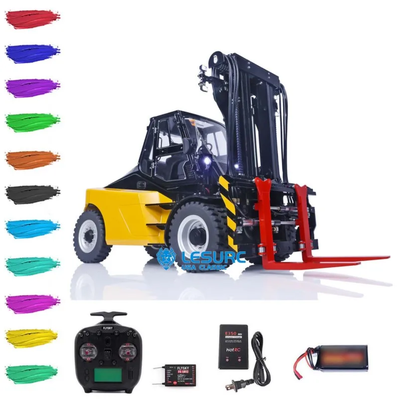 LESU Metal RC Hydraulic Heavy-duty Forklift 1/14 Aoue-LD160S Simulated W/ 6CH Reversing Valve Radio Control Engineering Vehicle