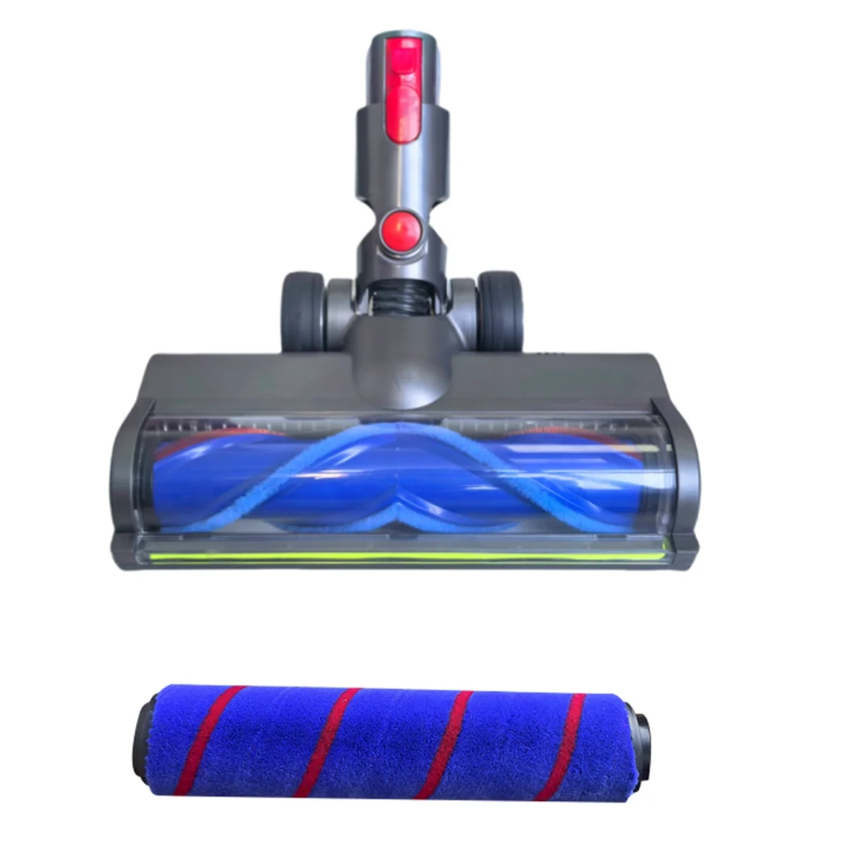 For V7 V8 V10 V11 V15 Vacuum Attachments with Green LED Lights V Shape Bristle Soft Roller Brush Floor