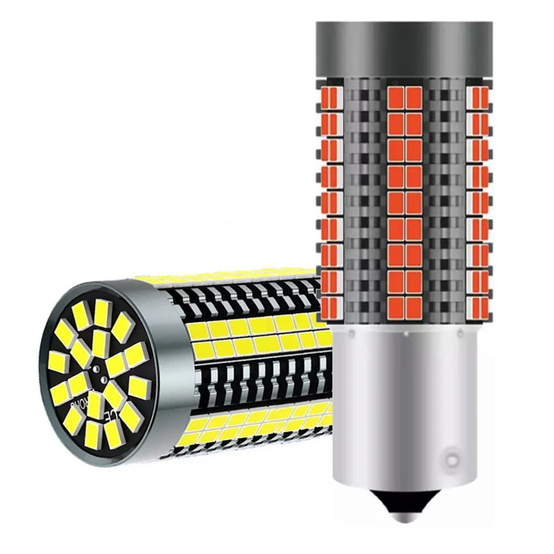 

10pcs Highlight 1156 BA15S BAU15S 1157 7440 7443 Canbus Car LED DRL Turn Signal Light Brake Reverse Lamp 2016 126SMD Amber Red