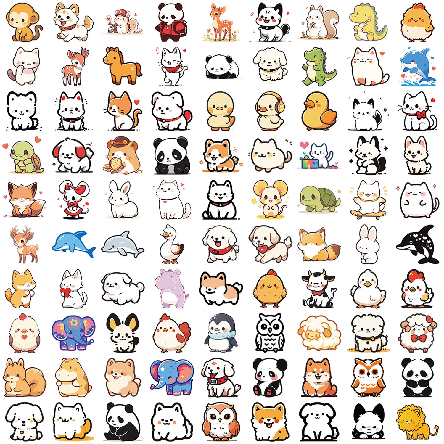 90 Stück Tier-Jub-Aufkleber, geeignet für Notebook-Computer, Gepäck, Kühlschrank, Skateboards, Handyhüllen, Aufkleber