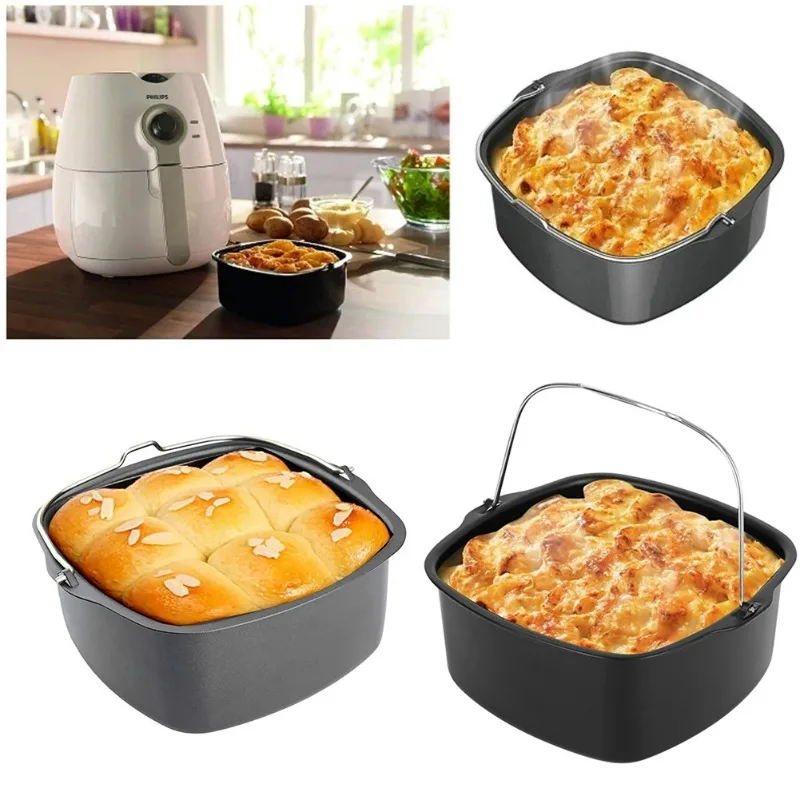 

Non-stick Cake Bread Pancake Baking Tray Basket Air Fryer Dish Pan Bread Mold Pizza Plate Home Kitchen Bakeware Baking Tools