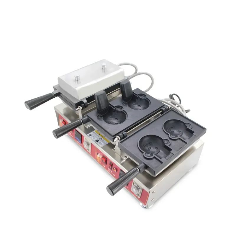 Digital Little Bear Shape Open Mouth Waffle Machine Other Snack Machines