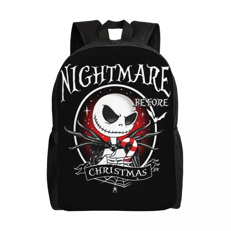 Personalizzato The Nightmare Before Christmas Jack Skellington zaini per uomo donna impermeabile College Halloween Bag stampa Bookbag