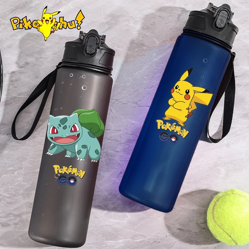 

750ML Pokemon Water Cup Anime Portable Children's Cute Pikachu Mewtwo Plastic Cartoon Outdoor Large Capacity Water Bottle Gifts