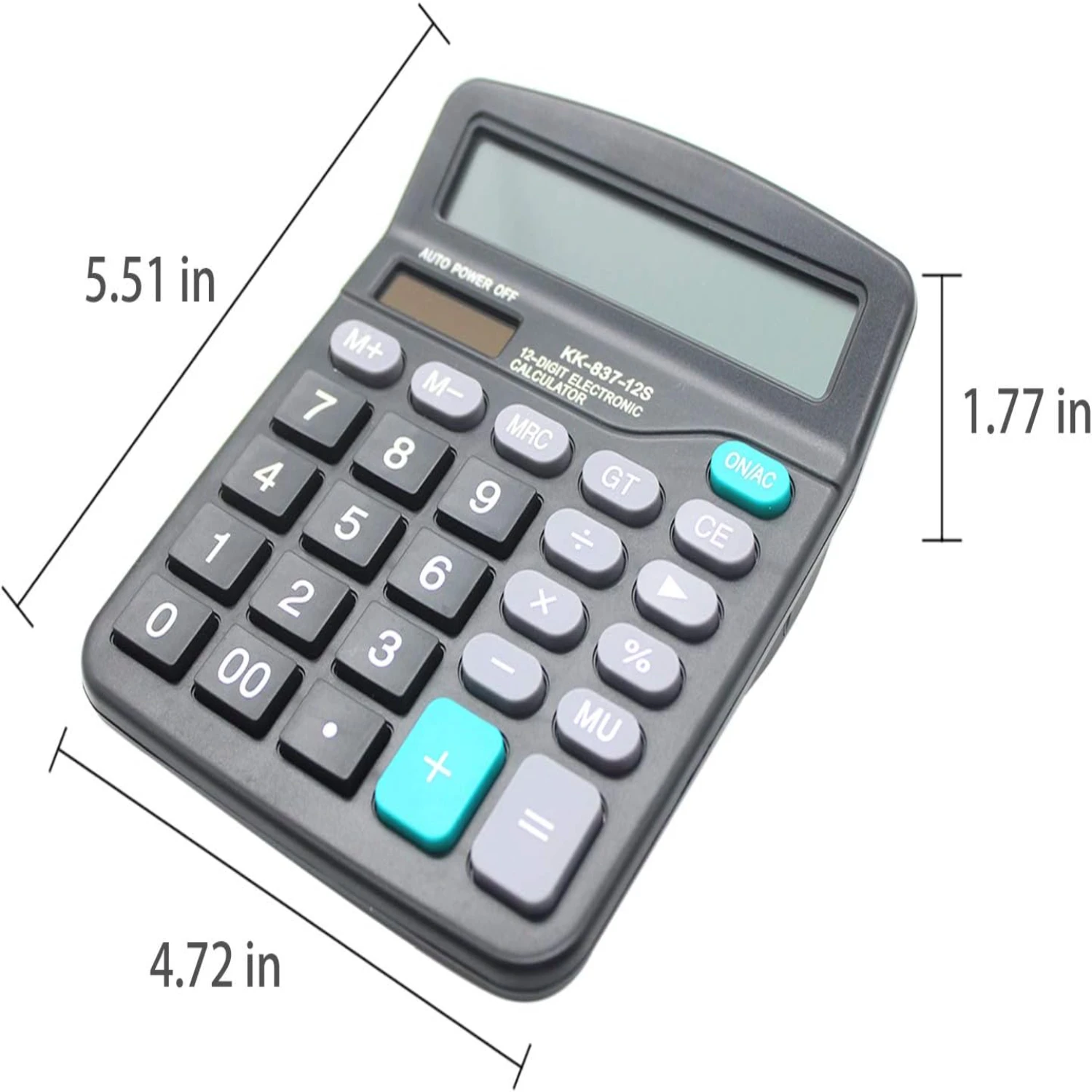 Desk Calculator, 12-Digit Solar Battery Office Calculator with Large LCD Display Big Sensitive Button, Dual Power Desktop Calcul