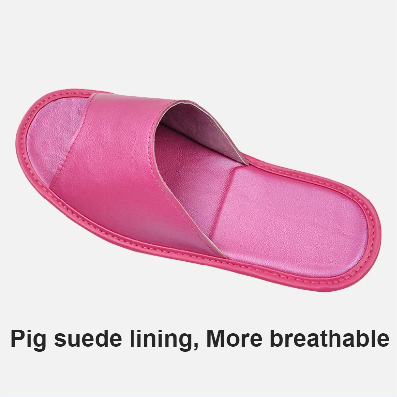 Big sizes Genuine Cow Leather Slippers Homes in indoor slipper summer open toe sandals men women elderly casual Slides shoes