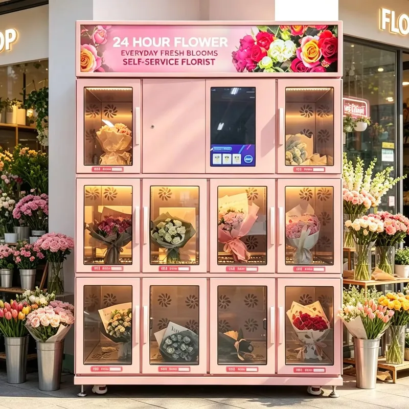 Cashless Flower Vending Machine with Electronic Payment Options for Modern Bouquet Retail Businesses