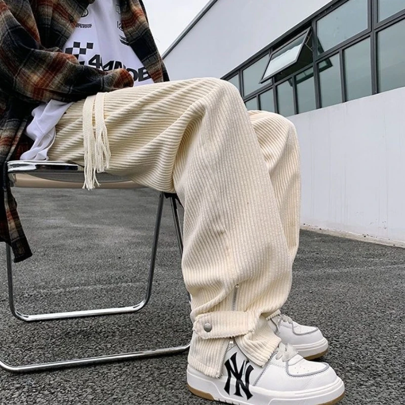 Calças esportivas masculinas preto sólido zíper fluido moletom masculino ofertas de moda casual novo em liquidação retro elegante calças