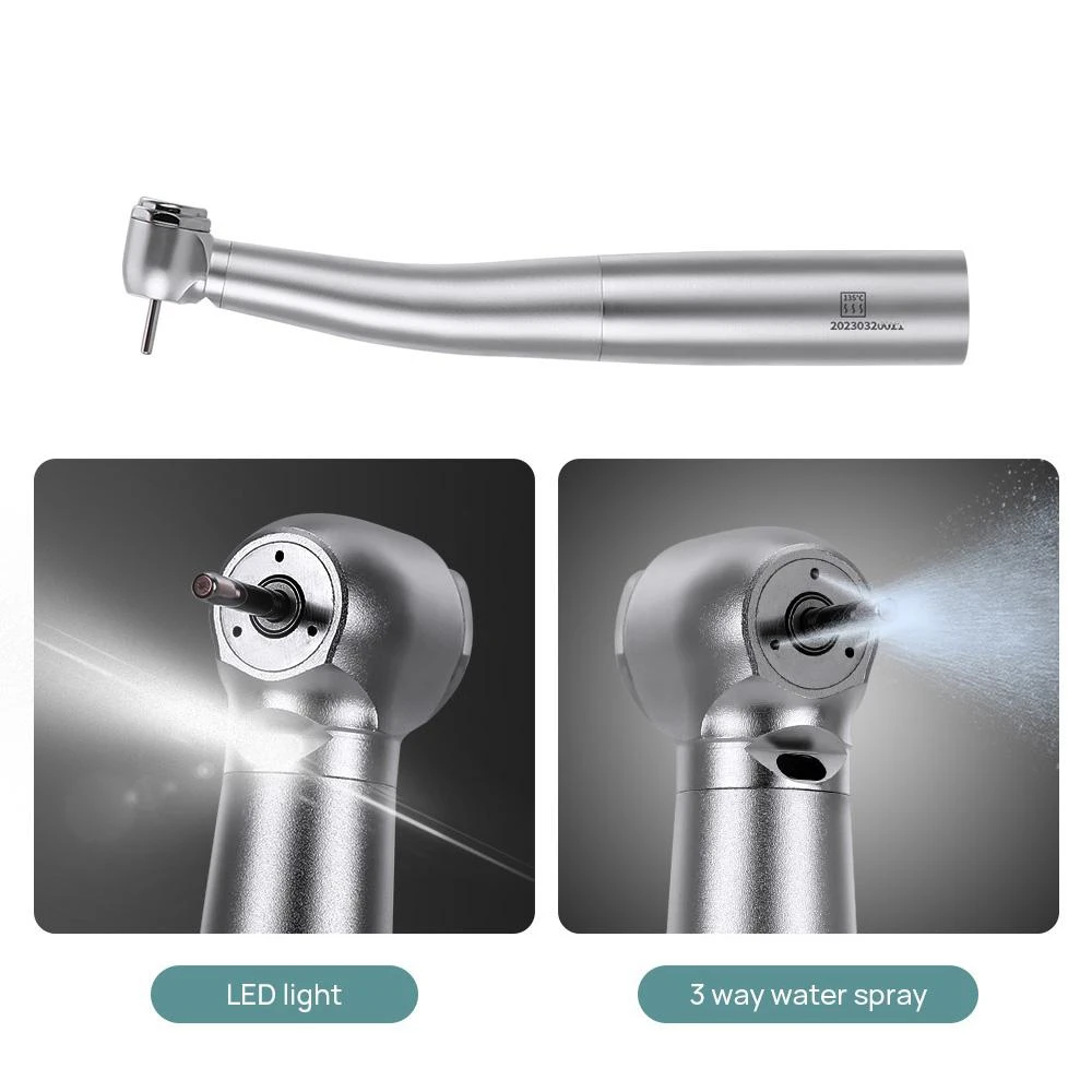 BAISTRA Dental LED Fiber Optic High Speed Handpiece Standard Head 3 Way Water Spray 135℃ Autoclavable 2 Types Optional