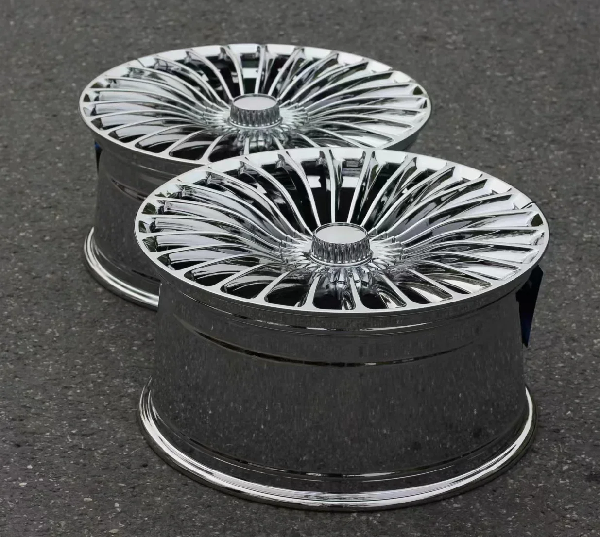 High Quality 17 18 19 20 Inch Rims 5 Holes Muti Spoke Polished Chromes Alloy Car Wheels for Benz Audi BMW Range Rover Bentley