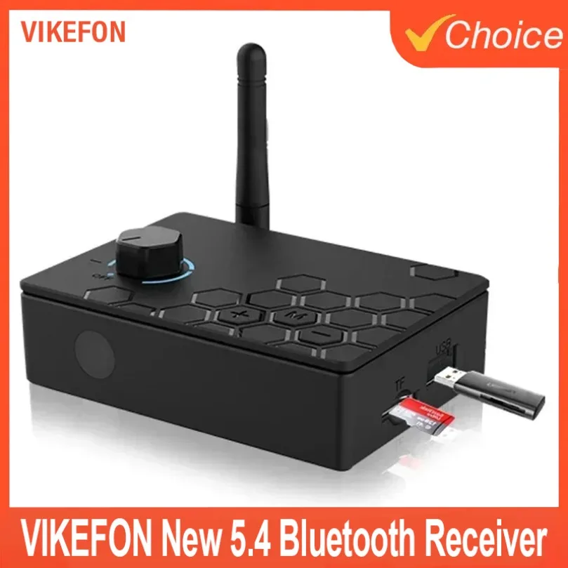 

VIKEFON Новый преобразователь Bluetooth-приемника 5.4 цифро-аналоговый в аналоговый с дистанционным управлением оптоволоконный коаксиальный адаптер Type-c RCA