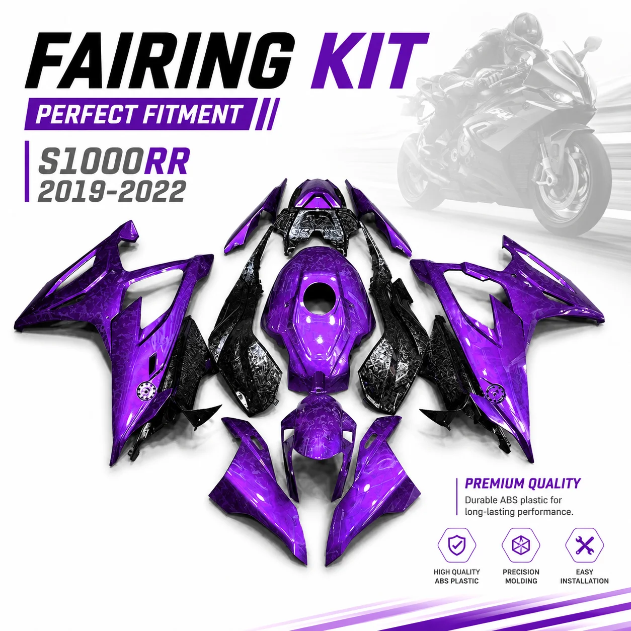 

For BMW S1000 RR S 1000RR 2019-2022 Fairing Kit Customize Painted Motorcycle Plastics ABS Injection Body Kit Replacement Shells