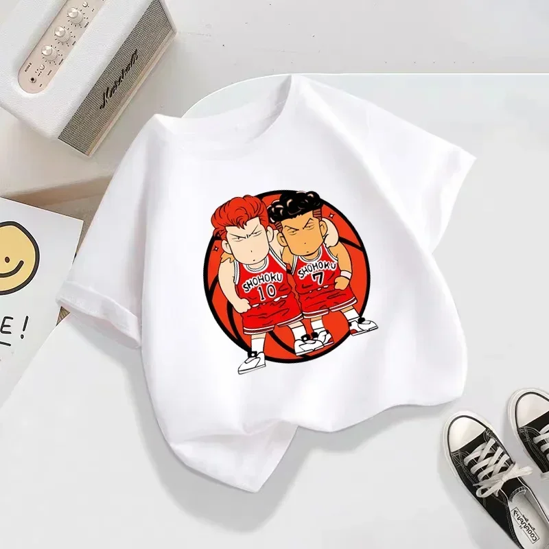 2025 ملابس عصرية جديدة للأطفال سلام دنك ماستر تي شيرت الاطفال الكرتون تي شيرت مطبوع الفتيان تي شيرت الفتيات