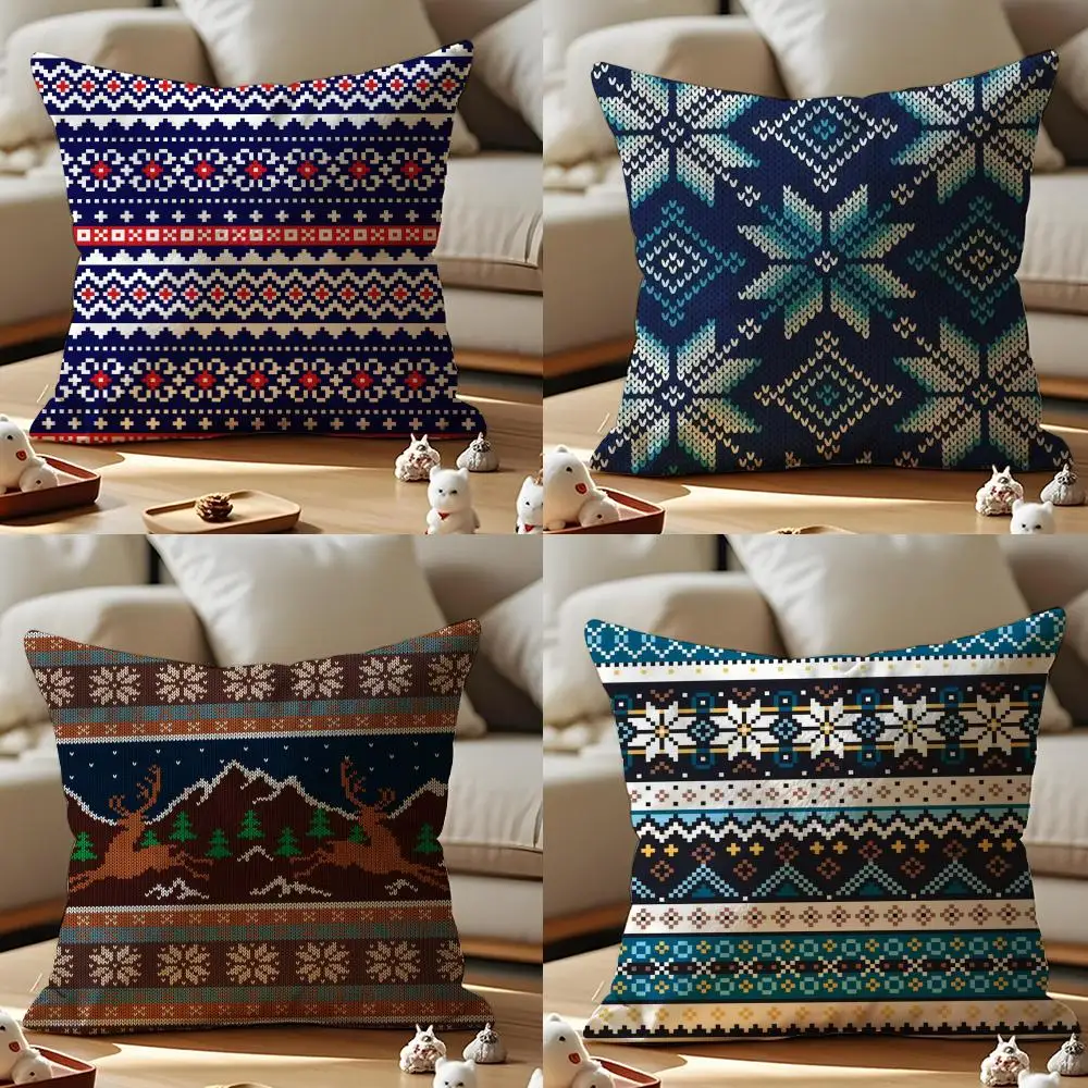 Funda de almohada Modern y Elegante Fair Isle، Funda de almohada estampada con patron para sala de estar، Funda de cojín para #1
