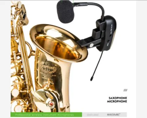 

Saxophone Microphone Professional Dual Channel Wind Instrument Saxophone Wireless Microphone System MINI Portable Player Sets 2"