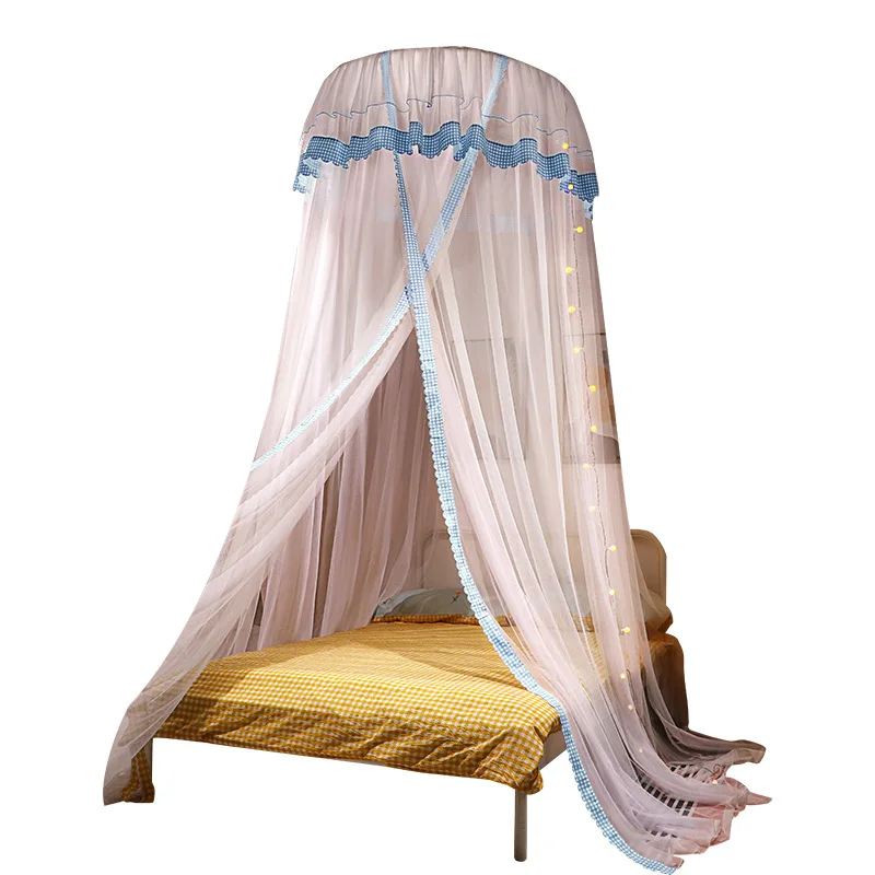 Bed Canopy Princess Bed Curtain Net for Single to King Size,Bedroom Decoration of Round Lace Dome with Stainless Steel Hook