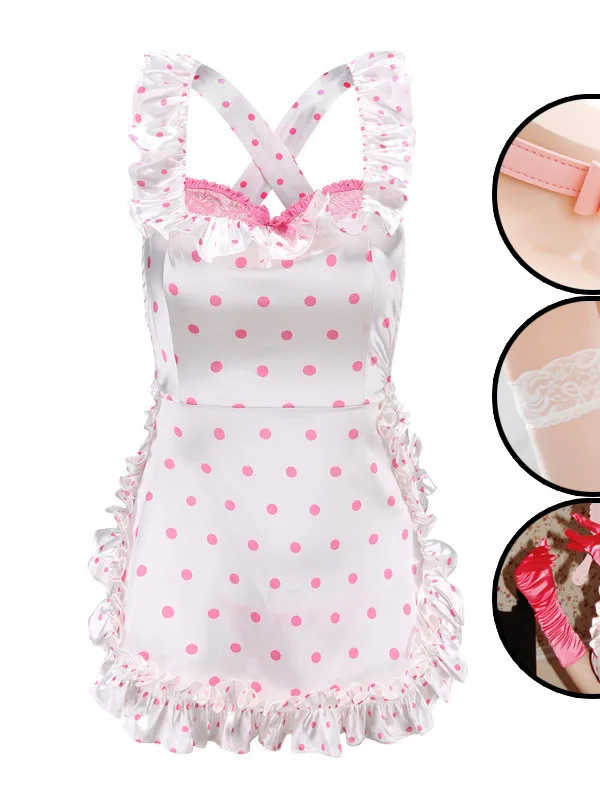 Exotic Summer Fashion Womens 2024 new Clothing Sweet and Cute Girl Style Dot Ruffle Maid Dress Bow Decoration Elegant Dress 0PTR