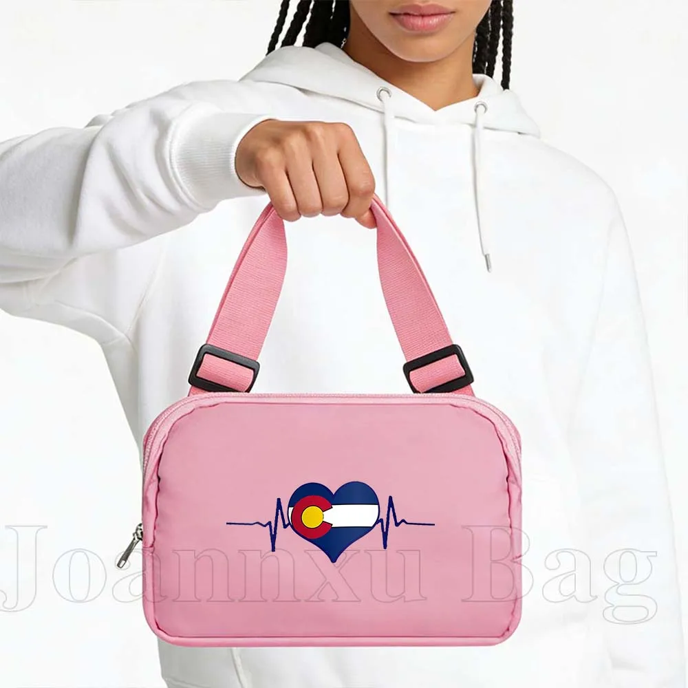 

Colorado Flag Heartbeat Fanny Pack Sports Festival Workout Traveling Running Large Crossbody Casual Wallet Chest Waist Phone Bag