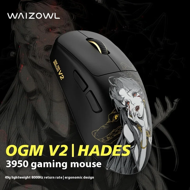 

Waizowl X Crescent OGM Pro V2 Gaming Mouse Wireless Tri Mode Paw3950 Ergonomic Mouse Game Mice Gamer Gift For Boy For Man