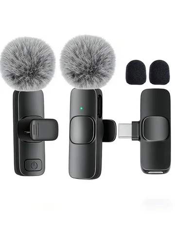 Type-C Port Professional Wireless Lavalier Microphone for Smartphones, Computers and Cameras, Plug and Play