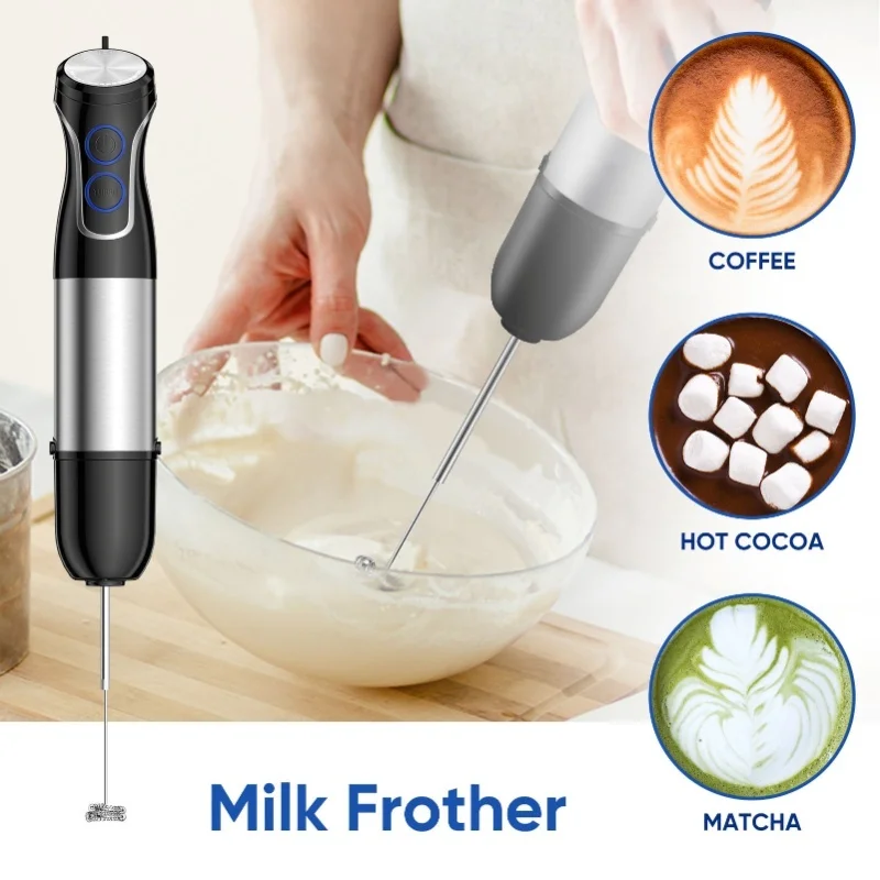 600ml Copper Bowl 800ml Smoothie Cup Hand Blender Set 5 In 1 Electric Stick Whisk Milk Frother For Kitchen 220-240V