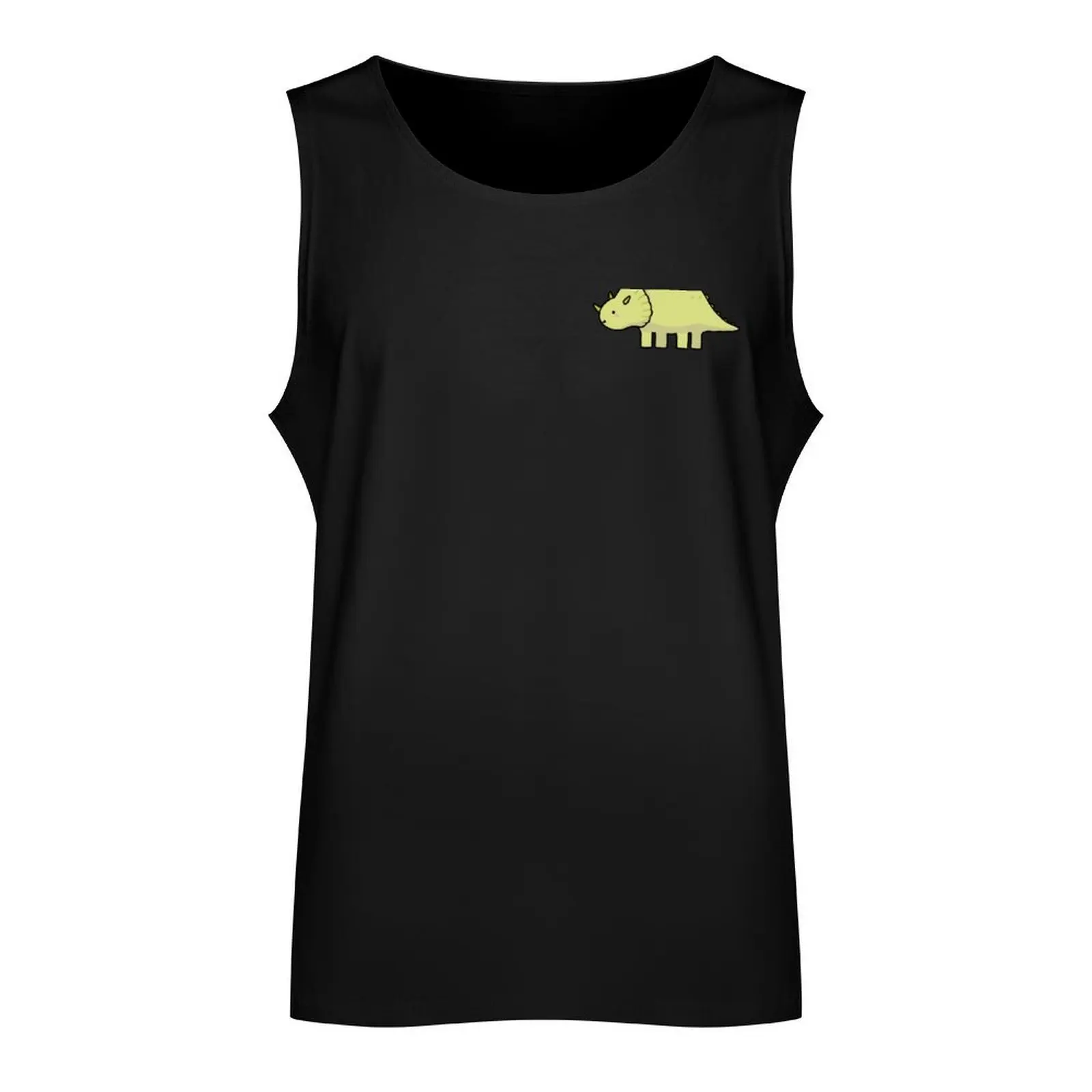 Little Dino Triceratops Dinosaur Illustration Tank Top Men's cotton t-shirt sleeveless shirt man gym