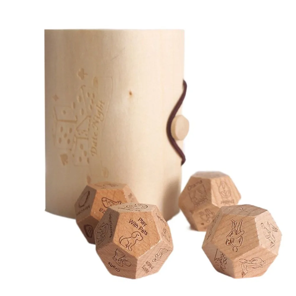 

12-сторонняя деревянная игра в кости для еды, настольная игра, случайно разрешение еды, игры в кости, развлечения, решения, сделайте свидание, ночные игральные кости